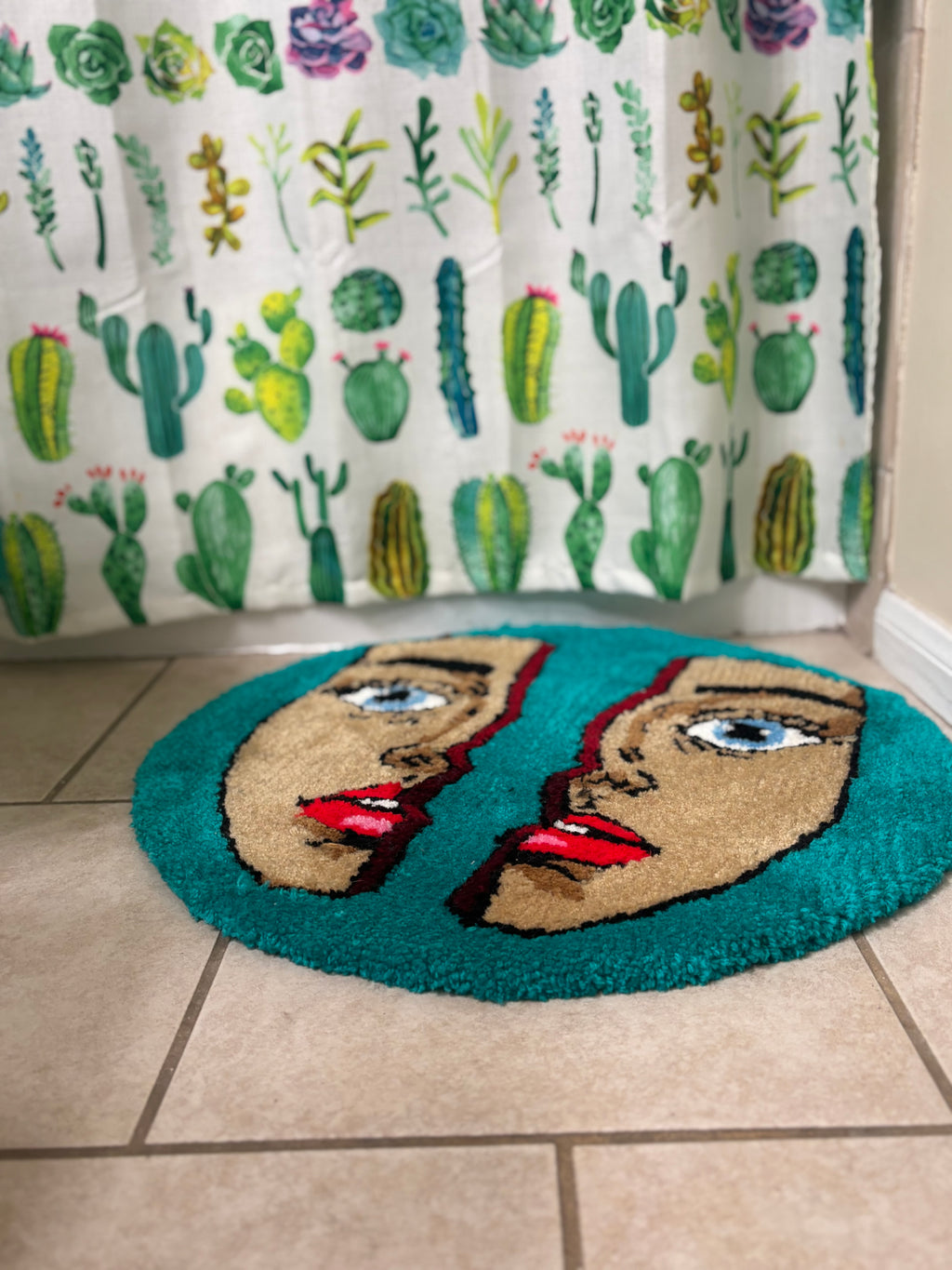 Hand Crafted Split Face Rug