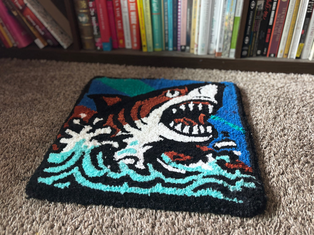 Victorious Shark Handcrafted Rug
