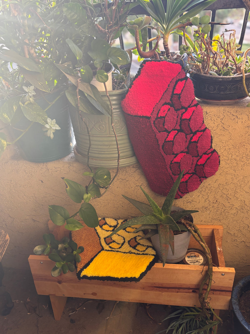 The "Red Core" 3D Building Block Tufted Rug