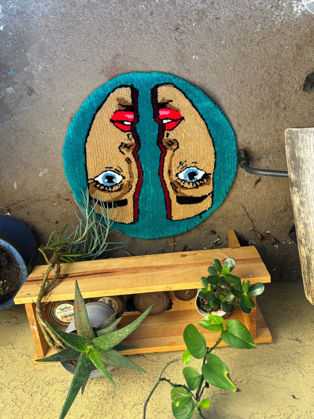 Hand Crafted Split Face Rug