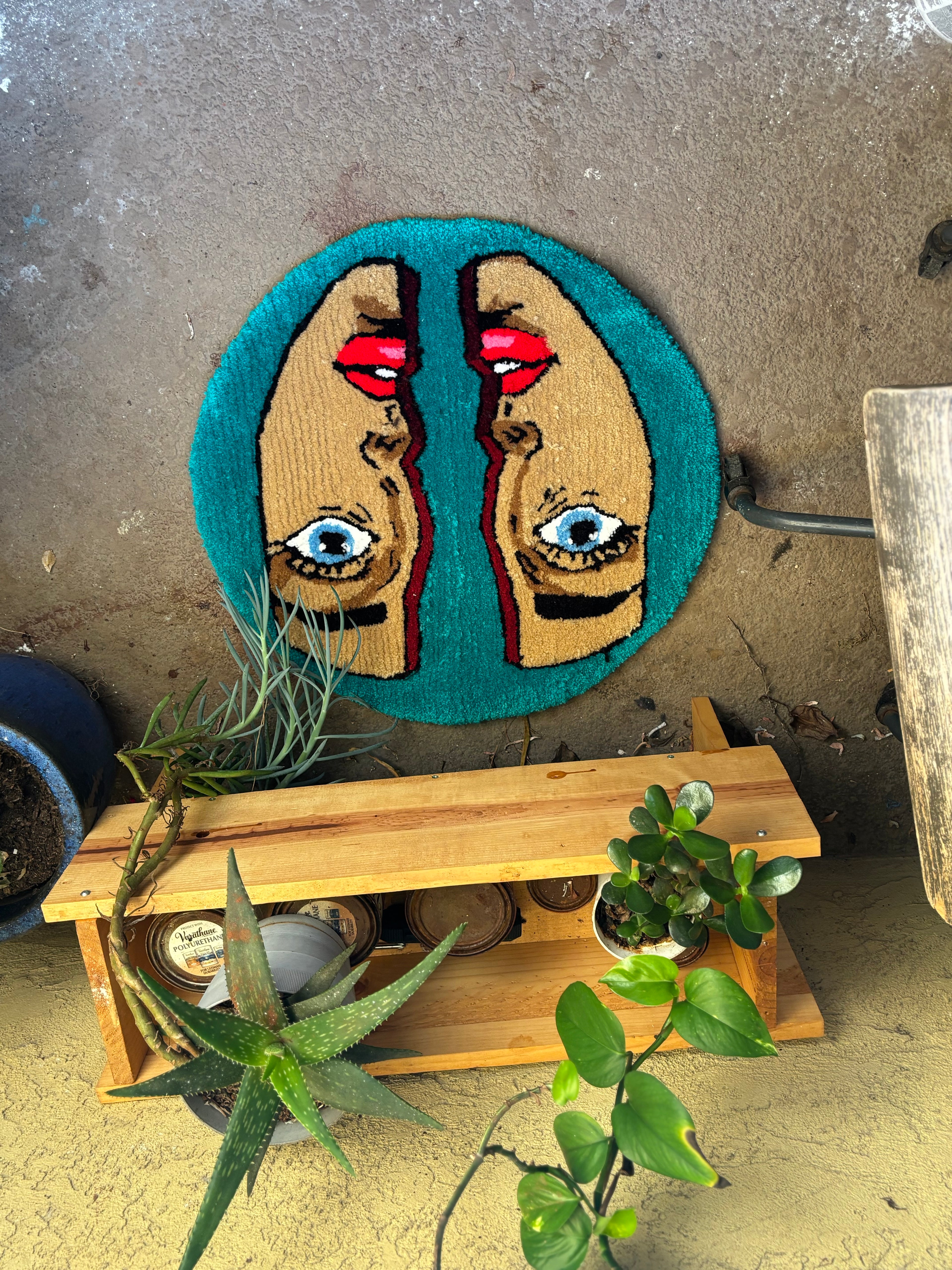 Hand Crafted Split Face Rug