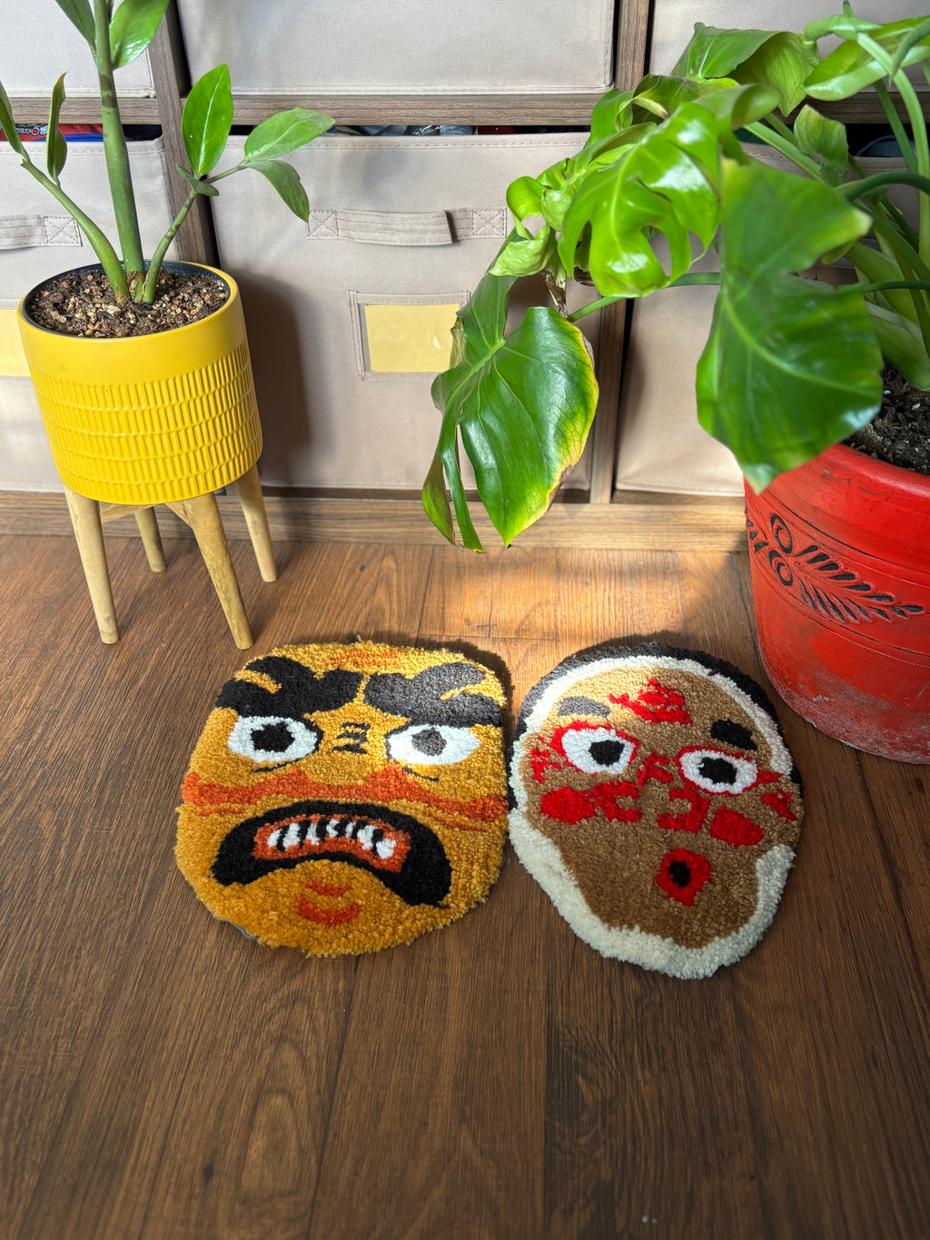 The Folklore Duo: Hand-Tufted Oni & Hannya Mask Set