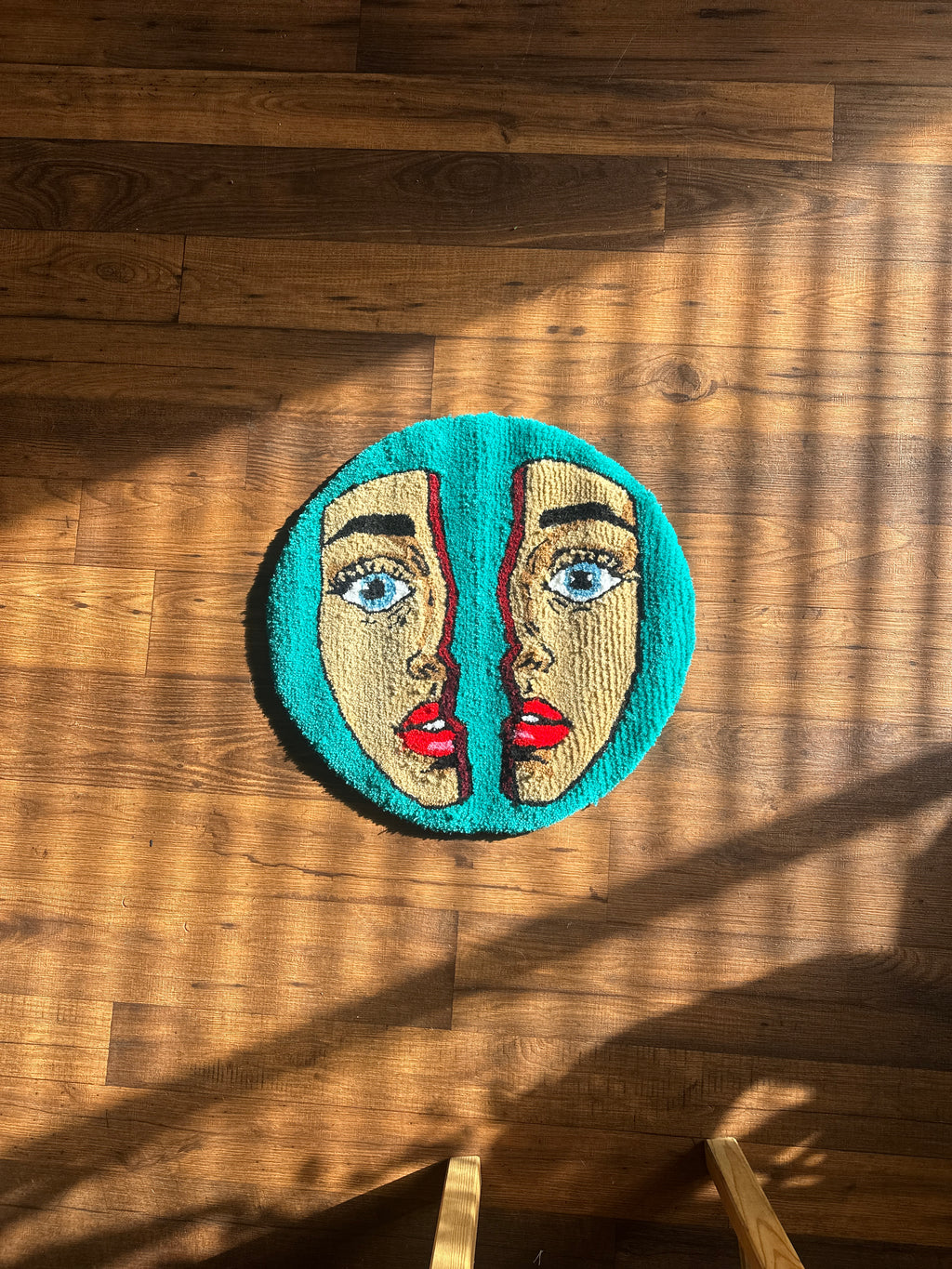 Hand Crafted Split Face Rug