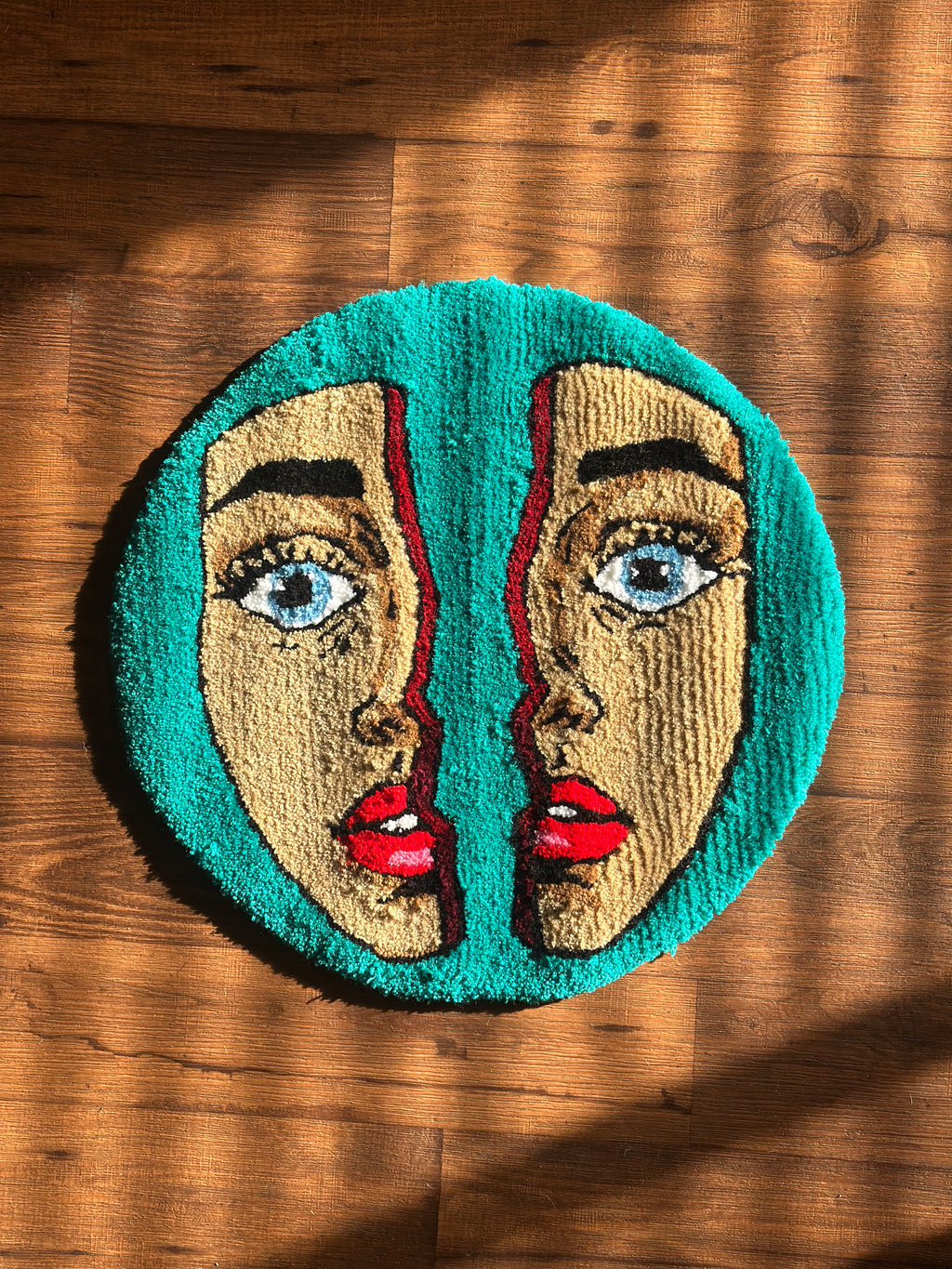 Hand Crafted Split Face Rug